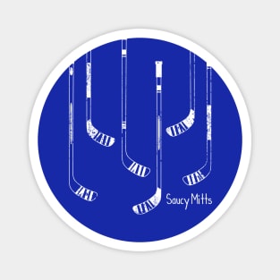 White Hockey Sticks Magnet